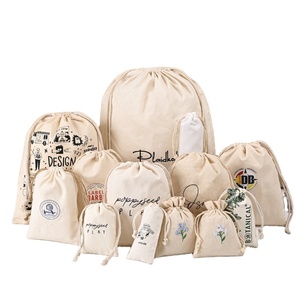 Sac à cordon en toile de coton écologique personnalisé avec logo imprimé pour le rangement de savons, bougies et cadeaux – Vente en gros promotionnelle - Product Image 1