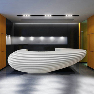 Bureau de réception moderne blanc pour salon de manucure, bureau de réception de réception <span class=keywords><strong>mobile</strong></span> haut de gamme - Product Image 2