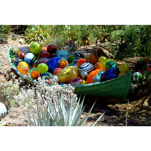 โคมไฟพลังงานแสงอาทิตย์ทรงกลมแก้วมูราโน่หลากสีสัน งานเป่าแก้วแบบโมเดิร์น ของตกแต่งสวนทรงกลมแก้วกลวงขนาดใหญ่ - Product Image 3