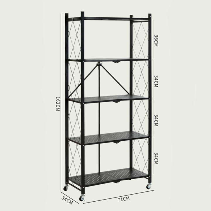 Foldable Mobile Racking Unit Multifunctional Floor-Standing No Assembly Metal Racking Heavy Duty ...