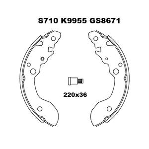 1491-S710 OEM: MK9955 FSB579 53200-60880 GS8671เหมาะสำหรับ Suzuki X-90 (เอล) ดรัมเบรกรองเท้า - Product Image 5