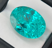 Pierre précieuse Paraiba ovale cultivée en laboratoire, idéale comme pierre centrale pour les bagues de fiançailles, les pendentifs, les boucles d'oreilles et les bijoux fins.