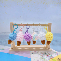 Porte-clés lumineux 3D en peluche alimentaire, breloques burgers et cornets de glace pour sacs à dos, anniversaire de filles