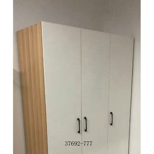 Modern Minimalist Wardrobe <b>Cabinet</b> with Drawers Flat Panel Hinged Doors MDF Material Freestanding <b>Bedroom</b> Furniture 37692-2063 - Product Image 5