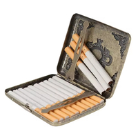 Nouveauté 20 pièces Boîte à cigarettes portable en métal Boîte cadeau Vintage Étanche à l'humidité Étui à tabac
