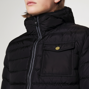 High Quality Heavy Down Jacket Padded Coat Custom Logo Winter Warm <b>Black</b> Bubble Men' s Hooded Shiny Puffer Jacket - Product Image 1