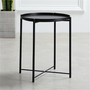 <span class=keywords><strong>Mesa</strong></span> de Centro Redonda de Metal con Bandeja Extraíble, Muebles Modernos para Sala de Estar, Uso Interior/Exterior en Balcón o Sala de Estar - Product Image 2