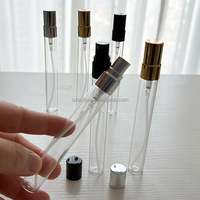 Flacon de parfum vide en verre transparent de 10 ml avec bouchon doré et pulvérisateur anti-fuite, électroplaqué, emballage cadeau, diffuseur à bâtonnets