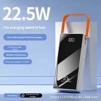 Batterie externe ultra-grande capacité 60000mAh, charge super rapide 22.5W, technologie GaN, mini lampe torche USB LED, cordon en plastique, utilisation en extérieur