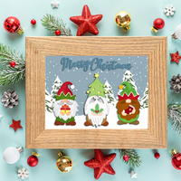 Lot de 6 pochoirs de découpe en métal Père Noël pour scrapbooking, fabrication de cartes et décoration d'albums photo DIY