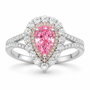 Anello a Doppio Strato a Forma di Goccia, Design Rosa, Anello da Dito per Donne - Product Image 1