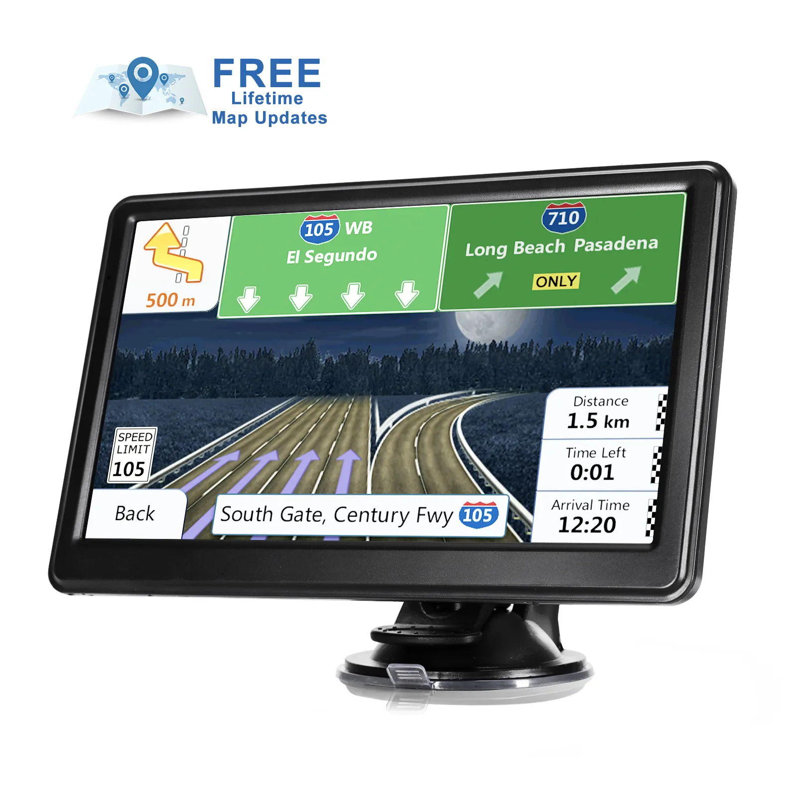 Navigasi GPS mobil 7 inci, navigasi satelit truk layar sentuh HD 8GB 256MB, perangkat GPS peta terbaru Navigator Video
