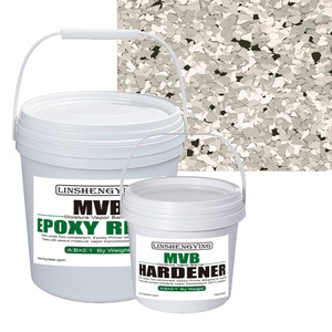 LSY 2:1 100% Solides Époxy Barrière Contre l'Humidité et les Vapeurs (MVB) avec des Flocons de Mélange Gris Plume de 1/4 po pour <span class=keywords><strong>Sol</strong></span> en Béton de <span class=keywords><strong>Garage</strong></span> - Product Image 1