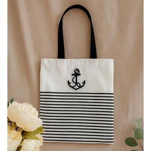 Grand sac de transport blanc en coton et polyester avec poignée Flexiloop et dispositif de sécurité avec applique d'ancrage - Product Image 5