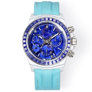 <span class=keywords><strong>Montre</strong></span> pour homme de pointe en fibre de carbone blanche avec lunette sertie de diamants bleus, squelette, mouvement mécanique 4130, élégante et polyvalente - Product Image 1