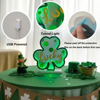 Lampe de nuit décorative de bureau 3D en forme de trèfle, avec tunnel miroir infini et lumière LED, personnalisable, pour les fêtes, vente en gros directe usine