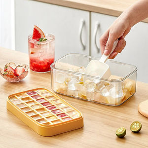 Moule à Glaçons Portable <span class=keywords><strong>avec</strong></span> <span class=keywords><strong>Couvercle</strong></span> Récipient <span class=keywords><strong>Bac</strong></span> pour Congélateur Faire de la Glace pour Boissons Froides Été - Product Image 5