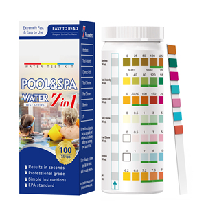 Bandelettes de test de piscine 7-en-1 – Kit de test d'eau pour chlore total, chlore libre, brome, pH, alcalinité, acide cyanurique, dureté - Product Image 6