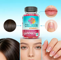 Gummies au collagène avec vitamine C - Favorise la santé des cheveux, de la peau et des ongles - Complément beauté fruité pour adultes