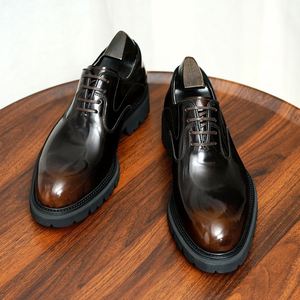New Hot-selling Carved Genuine Leather British Business Formal <b>Pointed</b> <b>Toe</b> Cowhide Lining Men's Leather Shoes - Product Image 2
