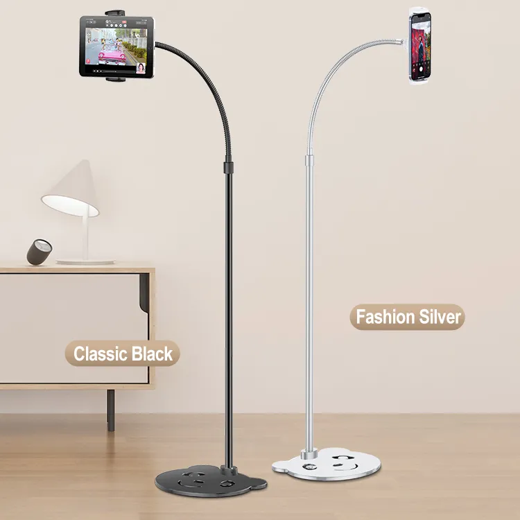 Lift Up And Down Degree Rotatable Wireless Multifunctional Smart Mobile Phone Tablet Floor Stand Holder