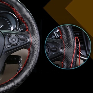 Housse de <span class=keywords><strong>volant</strong></span> de voiture en <span class=keywords><strong>cuir</strong></span> véritable 38CM, cousue à la main - Product Image 6