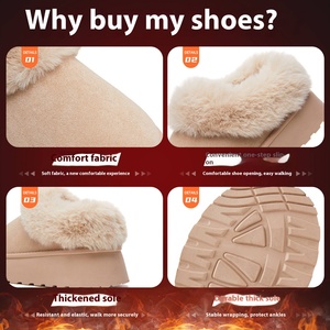<span class=keywords><strong>Bottes</strong></span> <span class=keywords><strong>de</strong></span> <span class=keywords><strong>neige</strong></span> à semelle épaisse pour femme, collection automne-hiver 2025, chaussures décontractées chaudes en coton avec doublure polaire, style 'Bread Shoes' - Product Image 4