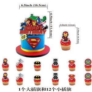 <span class=keywords><strong>Spiderman</strong></span> Super Hero A venger Cake Topper niños Feliz cumpleaños pastel Decoración Accesorios inserción para bebé niño regalos - Product Image 3