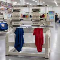 Machine à broder les vêtements à double tête et portique