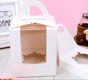 Groothandel Op Maat Kerst Draagbare Vouw Cadeau Snoep Papier Nieuwjaar Geschenkverpakking Papier 1 Gat Cupcake Dozen - Product Image 6