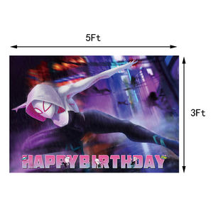 Décorations de fête d'anniversaire sur le thème de <span class=keywords><strong>Spider</strong></span>-<span class=keywords><strong>Man</strong></span> Gwen pour filles, bannière, décorations de gâteau, ballons, fournitures pour baby shower, jouets pour enfants - Product Image 6