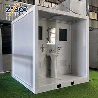 Toilettes portables, toilettes publiques mobiles, salle de bain préfabriquée extérieure avec douche, toilettes et lavabo pour chantier de construction, zone touristique, parc