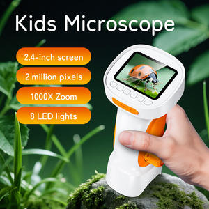 395 <span class=keywords><strong>Microscope</strong></span> à grossissement 1000X 2 écrans éducation outil d'apprentissage interactif essentiel meilleur cadeau pour enfants <span class=keywords><strong>Microscope</strong></span> pour enfants - Product Image 6