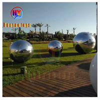 Décoration d'événement géante Sphère flottante en PVC Ballon miroir irisé argenté Disco Boule miroir gonflable brillante
