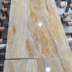 Splendida Lastra di Marmo Golden Peacock, Opulente Venatura Verde Oro a Piuma di Pavone, Marmo OEM per Pareti in Stile Art Déco - Product Image 4