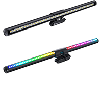 Barre lumineuse moderne en aluminium noir pour moniteur, rétroéclairage LED RGB, veilleuse d'ordinateur, protection des yeux, commande vocale, mode 5 couleurs