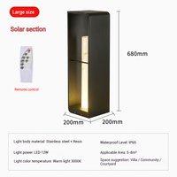 Lampe à poteau solaire LED monocristalline en silicium à haute luminosité, étanche IP65, construction en acier inoxydable + résine, éclairage de jardin