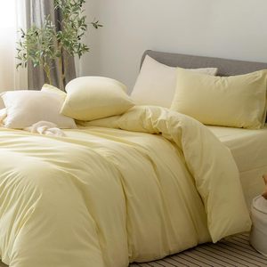 ملاءات سرير رخيصة وصفراء خفيفة أطقم لحاف أغطية سرير طقم مفارش سرير لحاف بحجم كينج - Product Image 1
