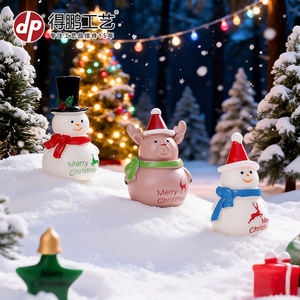 ชุดเครื่องประดับเรซิ่นคริสต์มาส รูปซานต้าลากกวางเรนเดียร์และตุ๊กตาหิมะขนาดเล็ก สำหรับตกแต่งในช่วงเทศกาล - Product Image 3