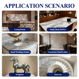 Marmo Bianco Reale Naturale di Lusso Personalizzato, Pietra Lussuosa dalla Texture Liscia e Delicata per Progetti di Pareti e Pavimenti di Ville di Lusso - Product Image 5
