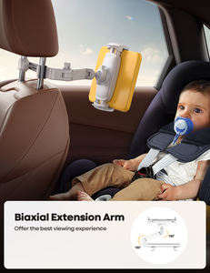 Support <span class=keywords><strong>de</strong></span> tablette automobile Lamicall CH06 en plastique durable, support <span class=keywords><strong>de</strong></span> tête <span class=keywords><strong>de</strong></span> siège rotatif à 360 degrés, support mobile flexible et réglable, siège arrière, vidéo - Product Image 2