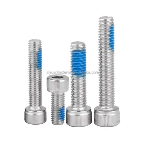 Baja disesuaikan Countersunk kepala panci datar baut sekrup Threadlock Anti melonggarkan nilon biru Patch mengunci benang Nylok sekrup