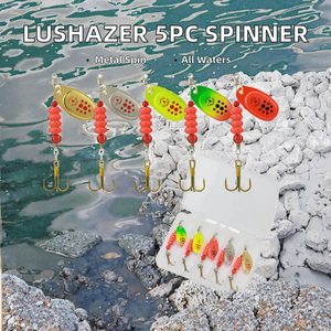 LUSHAZER 1pc/set Kit de leurres de <span class=keywords><strong>pêche</strong></span> 6g Spinner Bait Métal pour Truite, Achigan, Saumon, Brochet, Poisson-chat, Eau douce et Salée, Milieu et <span class=keywords><strong>Fond</strong></span> de l'eau - Product Image 2