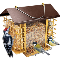 Mangeoire à oiseaux suspendue JH-Mech Outdoor, capacité de 3,2 lb pour graines, 4 ports d'alimentation, 1,8 x 1,8 cm, avec deux supports pour suets.