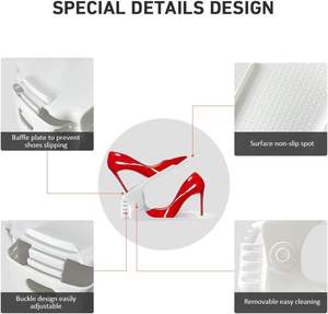 20 paia di scarpiera bianca Organizer 4 livelli regolabili spessing doppio strato porta scarpe 50% salvaspazio 4 slot scarpe - Product Image 5