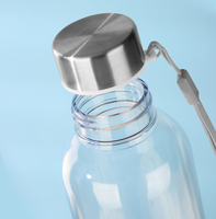 Bouteille d'eau de sport transparente écologique 500 ml en plastique avec couvercle anti-fuite, portable pour la randonnée et le cyclisme en extérieur
