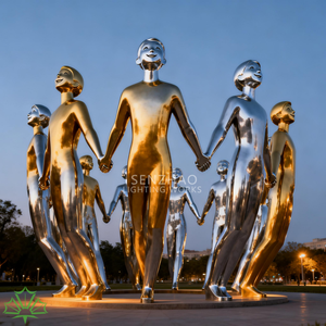 Escultura Moderna de Acero Inoxidable con Figura Corriendo, Instalación de Arte Público para Decoración de Parques y Plazas - Product Image 2