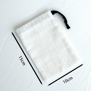 Bolsas de Joyería de Algodón Blanco Minimalistas con Logotipo Personalizado, Bolsas de Lona con Cordón, Bolsas de Joyería con Cordón - Product Image 4