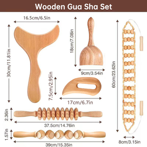 Khuyến mãi nóng: Bộ dụng cụ massage bằng gỗ 7 món Guasha, dụng cụ massage lưng, con lăn massage bằng gỗ - Product Image 3
