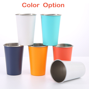 Reuseable Outdoor Single Layer 16oz Powder Coated Stainless Steel Pint Glass Stackable Cup - Product Image 5